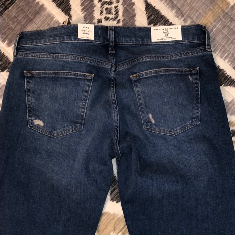👏🏽SOLD👏🏽NWT Zara Pearl Jeans - Picture 7 of 8